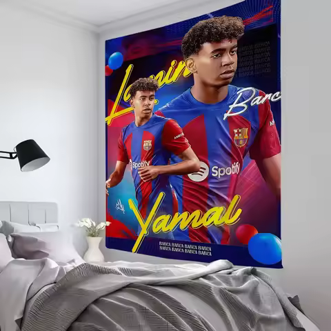 L-Lamine FootballStar Y-Yamal Tapestry Room Decor Wall Cloth Party Hanging Background Room Decor Bab