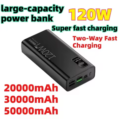 Powerbank 50000mAh 30000mAh 20000mAh 120W Super Fast Charging Power Bank For Xiaomi iPhone Samsung P