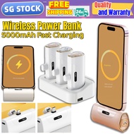 SG Store-Wireless Powerbank Fast Charging 5000mAh Mini Powerbank Pet Capsule Portable Charger For Smart phone