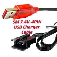Bateri Kereta Control SM-4P Pin 7.4V(14500)2000mah LI-ION RC Car Rechargeable Battery USB Charger