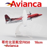 [16 cm] Red Air Colombia Avianca Airlines Airplane Model (Fokker FK-50 HK-4581) Size 16 Cm.made Of S