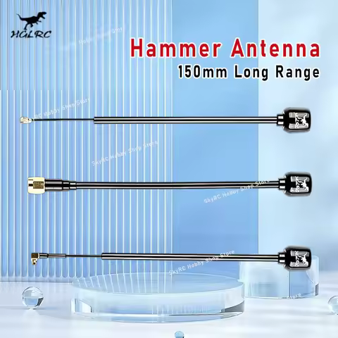 HGLRC Hammer Antenna,5.8G 2.5dBi 150mm,RHCP/LHCP,SMA/UFL/MMCX Angle,Mini Long Range Accessory for FP
