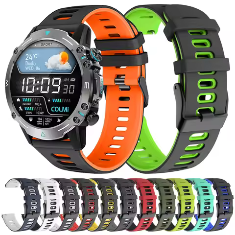 20/22mm Sports Watchband For COLMi M42 i28 Ultra I31 P86 P76 C81 V76 Silicone Strap For COROS PACE 4