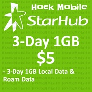 Starhub Prepaid $5 3-Day 1GB Data Plan  / Top Up / Renew
