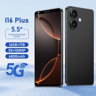 5G Smartphone A16 Plus 5.5 Inch HD Screen 16GB+1TB 6800mAh Big Battery Dual SIM Android 14 Unlocked 