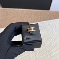 Bvlgari寶格麗 B.zero1系列玫瑰金黑陶瓷戒指 51碼