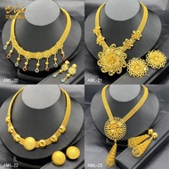 Xinjiang Yunnan Ethnic Style Jewelry Set Middle East Dubai Bridal Jewelry 24k Gold Necklace Earrings