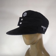 Topi Field Cap Panzer Waffen SS Nazi Jerman WW2 Katun Berkualitas