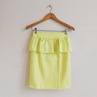 Lime Yellow Peplum Skirt
