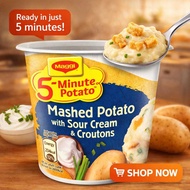 Maggi 5-Minute Instant Mashed Potato- Sour Cream & Croutons/53g/234kcl