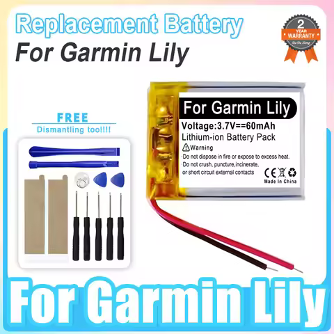 Replacement Smart Watch Battery For Garmin Lily 60mAh