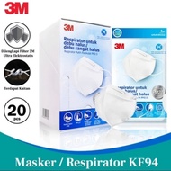 masker 3M respirator KF94 isi 20 pcs white - KF94 putih, 1 box 20