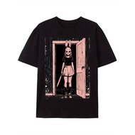 Creepy Girl Bunny Mask Slasher Pastel Goth Anime Horror T Shirt