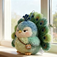 2026 Merad Green Peacock Plush Doll Creative Cute Backpack Pendant Cool Expression High-value260727E