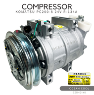 คอมเพรสเซอร์ โคมัตสุ พีซี 200-8 24 โวลต์ พูเล่ 1 ร่องบี รูโต COM0140 VALEO 815011 COMPRESSOR KOMATSU