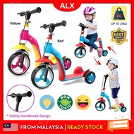 ALX 2 in 1 Tricycle 3 Wheels Trainer Toddler Bicycle Children Balance Learning Bike Outdoor Scooter