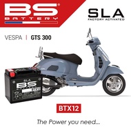 แบต VESPA GTS300, BS Battery รุ่น BTX12 (FA) SLA ,12VDC 10Ah สำหรับ Vespa/Honda/Kawasaki/Benelli/GPX