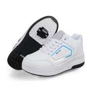 ใหม่คู่ล้อ Rollerskates รองเท้าสําหรับเด็กและวัยรุ่นผู้ใหญ่สไตล์บ้านสีดําและสีขาว Roller Skates กีฬา