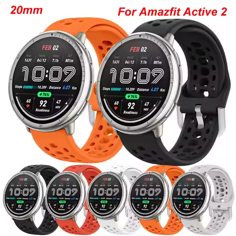 Official Silicone Strap For Amazfit Active 2 Original Sport Breathable Bracelet Correa For Amazfit N