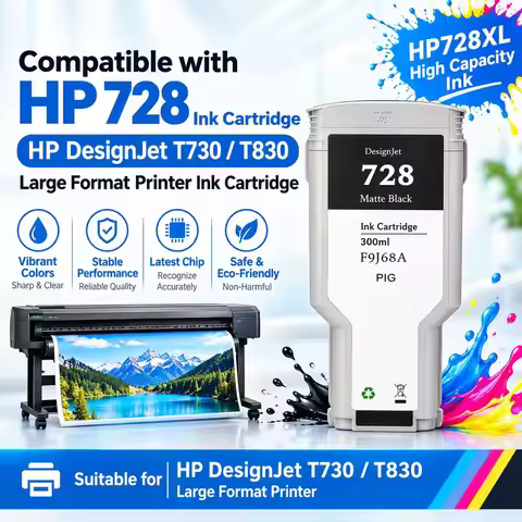 Compatible HP728 300ml F9J68A F9J67A Advanced Ink Jet Cartridge for HP Designjet T730 T830 Printer H