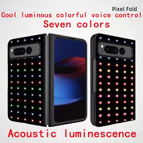 Voice Control Starry Colorful LED Phone Cases For Google Pixel 9 8 7 Pro XL 10 9a 8a 7a 6a Phone Cov
