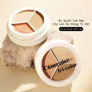 Kem Che Khuyết Điểm OGULIA Ba Màu Mềm Mịn Tác Dụng Dưỡng Ẩm Che Vết Thâm Vết Mụn Quầng Thâm Đường V