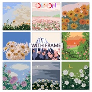 【ORFON】Paint by number DIY oil painting small size 20*20/30*30cm with frame flower home life decorat