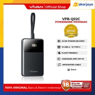 VIVAN VPB-Q02C Mini Powerbank 10000mAh 22.5W Fast Charging 3 Output Flight Friendly