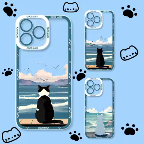 Cat And Sea Case For Xiaomi POCO X6 X7 X5 Pro X3 NFC F3 F5 F6 F7 Ultra M5S C65 M7 M6 Pro 4G 5G 14T 1