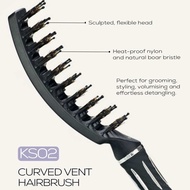 แปรงหวีผมทรงโค้ง KENT SALON KS02 CURVED VENT HAIRBRUSH ขนหมูป่า