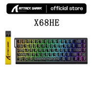 ATTACK SHARK X68he E - Sports Gaming Magnetic Keyboard: White Jade Magnetic Switches USB Wired Conne