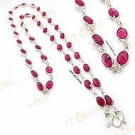 สร้อยคอทับทิม สร้อยคอเงินแท้ พลอยทับทิมชาตั้ม 24 นิ้ว YTG-11639