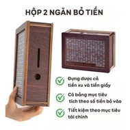 Combo of 5 colorful wooden savings boxes with 100-day goal board to track personal finance - Meaning