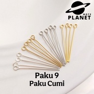 9 Eyepin Nails Silver Squid Nails Accessory Connecting Nails (15 Grams)