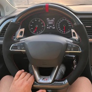 DIY Artificial leather Suede Carbon Fiber Customized Hand-stitched Car Steering Wheel Cover For Seat