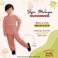 FORTUNA Baju Melayu Teluk Belanga | Baju Melayu Muhammad | Warna peach