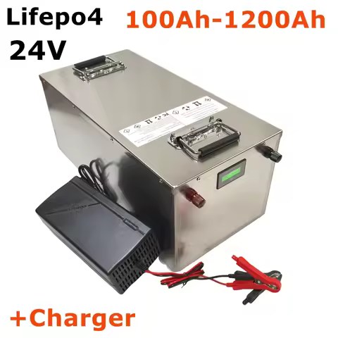 batería Lifepo4 de 24V, 100Ah, 200Ah, 300Ah, 400Ah, 500Ah, 600Ah, 800Ah, 1200Ah, fosfato de hierro y