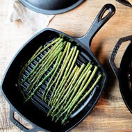 美國LODGE 美國製方形鑄鐵橫紋煎鍋/烤盤-27cm L8SGP3