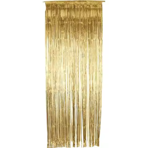 3X1M Raindrop Tinsel Curtain Gold Metallic Foil Fringe Curtains For Party Wedding Shower Decoration 