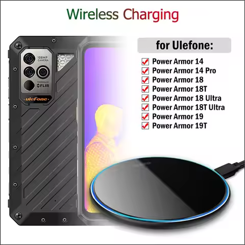 15W Fast Wireless Charger for Ulefone Power Armor 19 19T 18 18T Ultra/Armor 13 14 Pro Wireless Charg