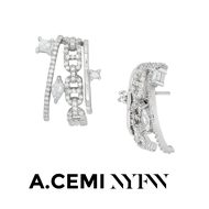 A.CEMI Parfait Chain Earring ต่างหูเงินแท้ ชุบทอง 18K โรสโกลว์