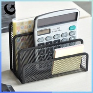 [FIREFLY1] 1 Pcs Bla Desktop Office Storage Grid Metal Three-layer Business Card File Office Supplie