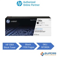 HP 136A Black Original LaserJet Toner Cartridge [W1360A]