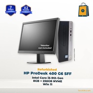 Desktop HP 400 G6 SFF i5-9th Gen 8GB/256GB  12 Months Warranty