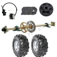 44"; Go Kart Rear Axle Kit 8"; Wheels Brake Assembly Sprocket 428 Clutch ATV Quad