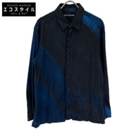 Issey Miyake 男裝 19AW 黑藍印花 ME93FJ137 隱形門襟襯衫 [二手]