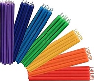 NKlaus Chakra Candle Set 16 cm - 49 Pieces in 7 Colours - Taper Candles Dyed Through, Drip-Free & So