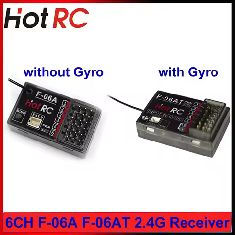 HOTRC 6 Channel 2.4Ghz F-06A F-06AT 6CH Gyro Receiver for Remote Control Transmitter CT-6A HT-6A DS6