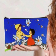 1pc Heidi Travel Cosmetic Bag &Pencil Case - Nostalgic Heidi & Meadow Design, Durable Polyester Make