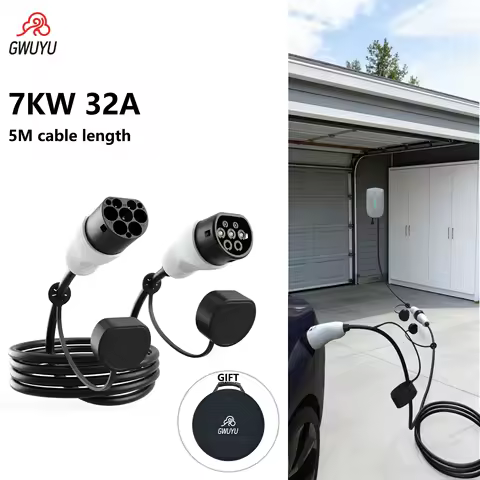 GWUYU Type2 EV Charging Extension Cable 7KW 11KW 22KW 16A 32A IEC62196 European Standard EV Charger 